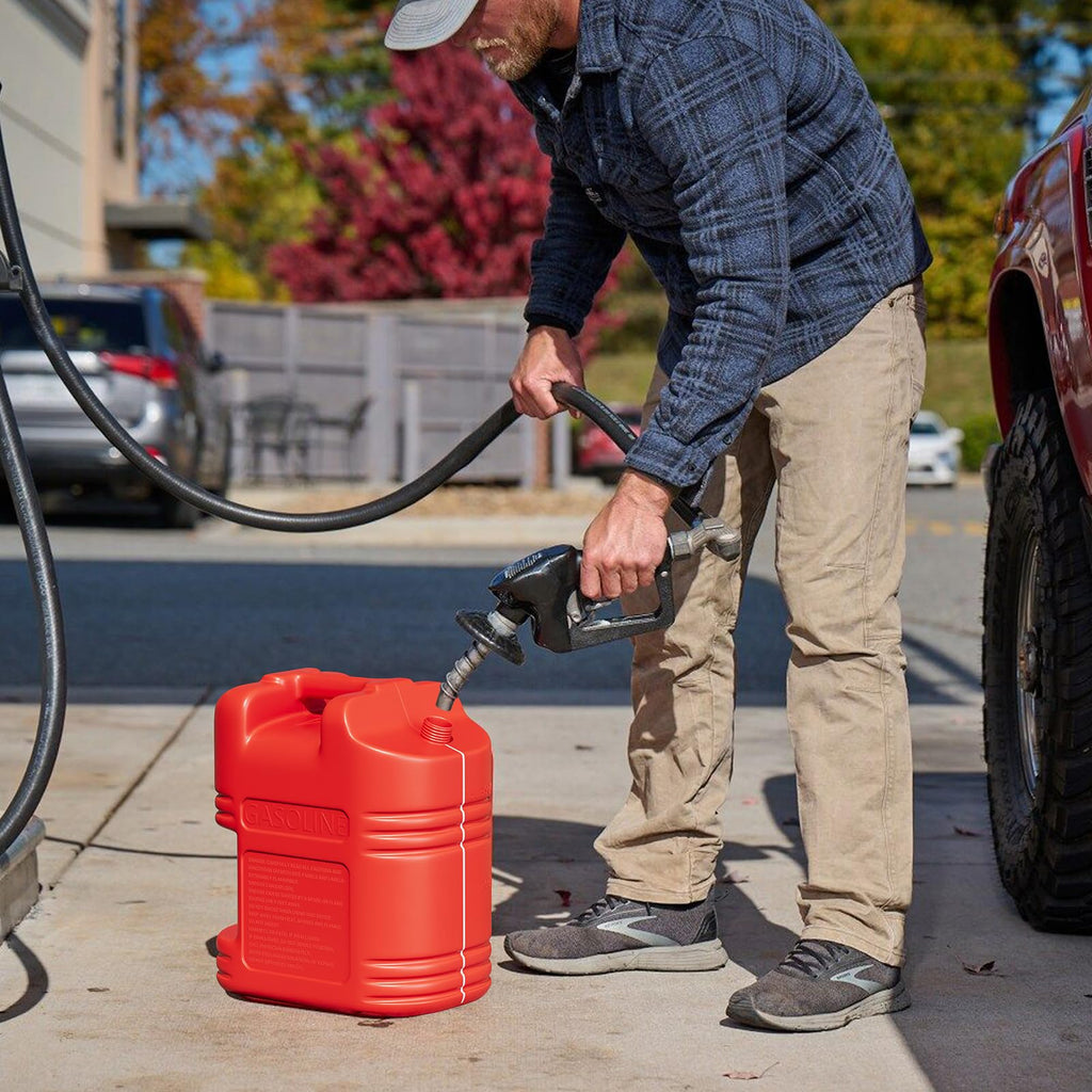 40L Portable Transfer Tank 5 Gal with L-Shaped Handle Red 4PC Y161
