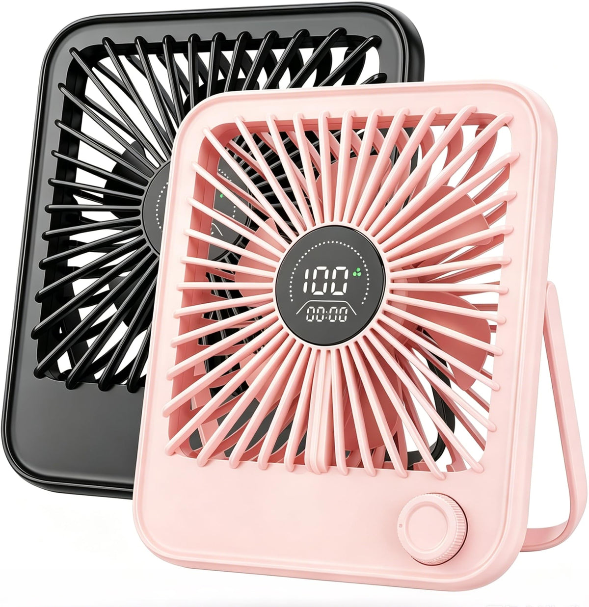 2 Pack Small Rechargeable Quiet Portable Desk Fan F529987