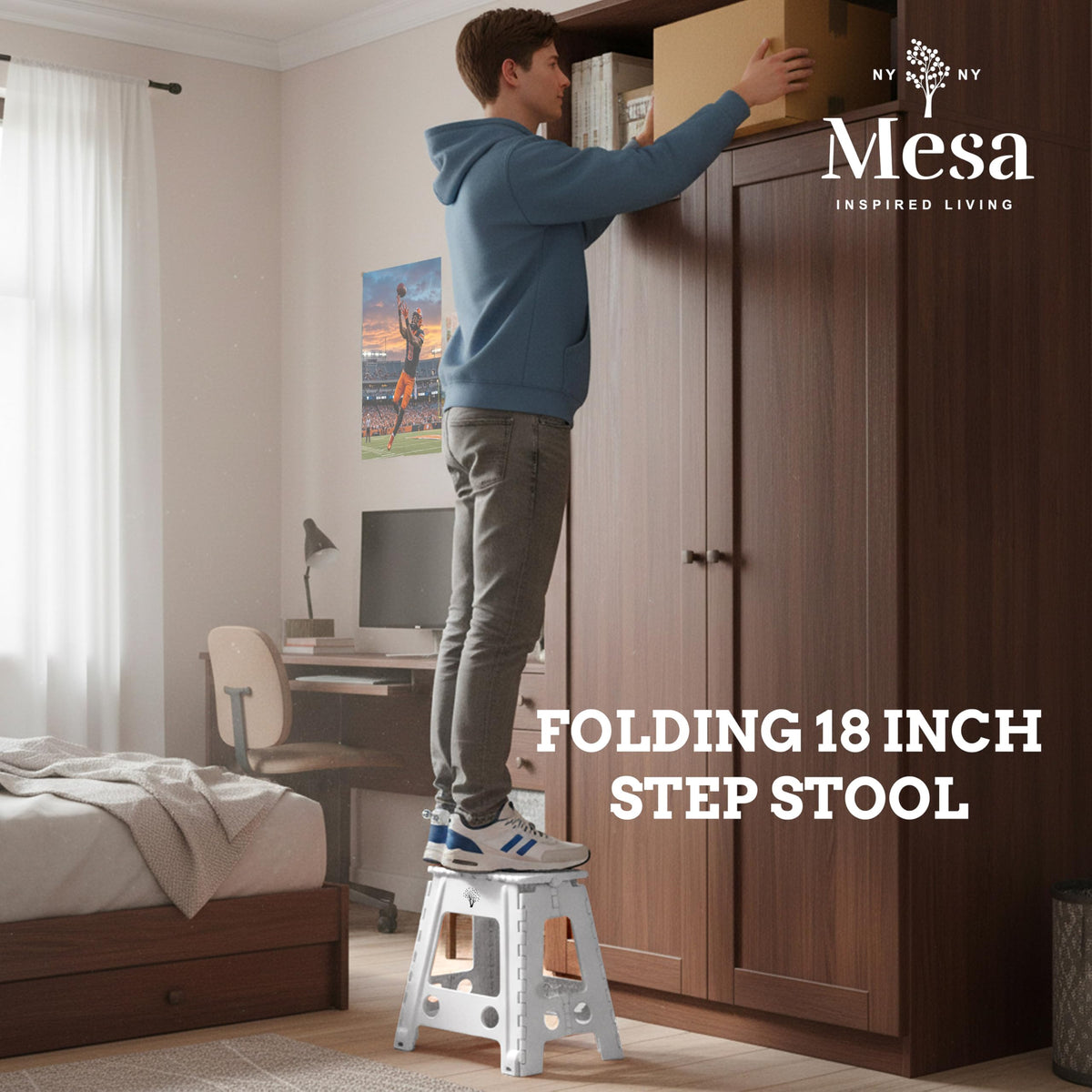 18" Folding Plastic Step Stool O8950