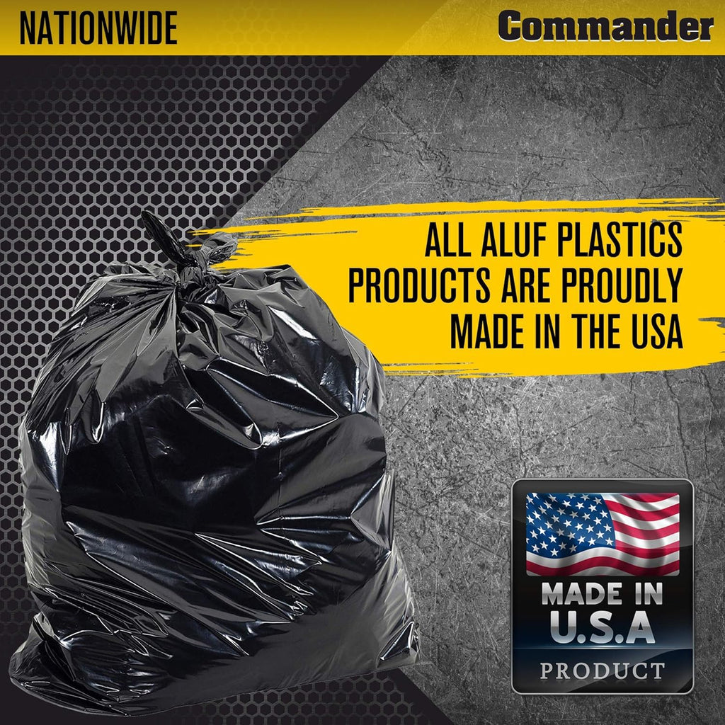 42 Gallon 4 MIL Black Heavy Duty Trash Bags Pack of 32 U52888