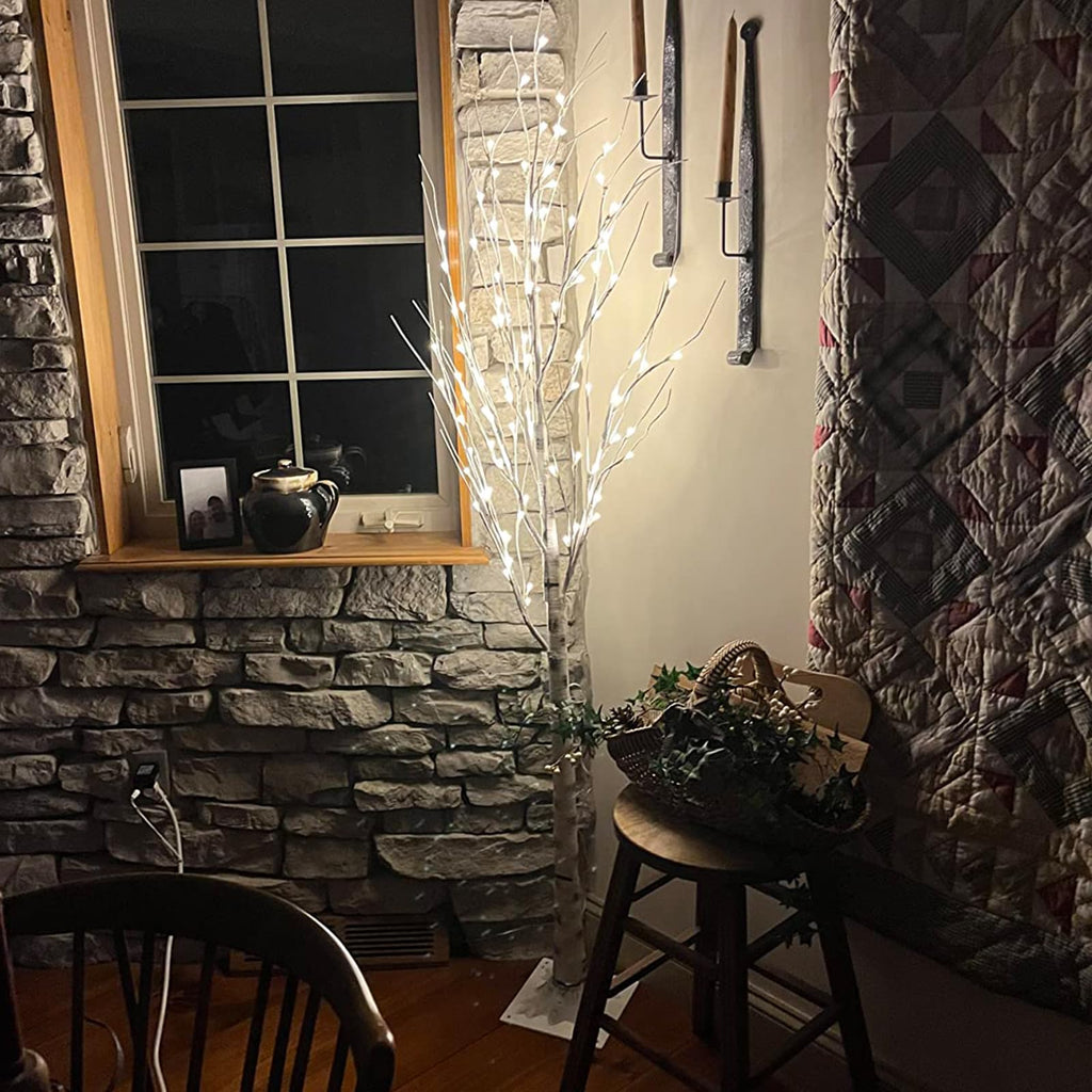 48 LED Lighted Birch Tree 4 Feet Y872