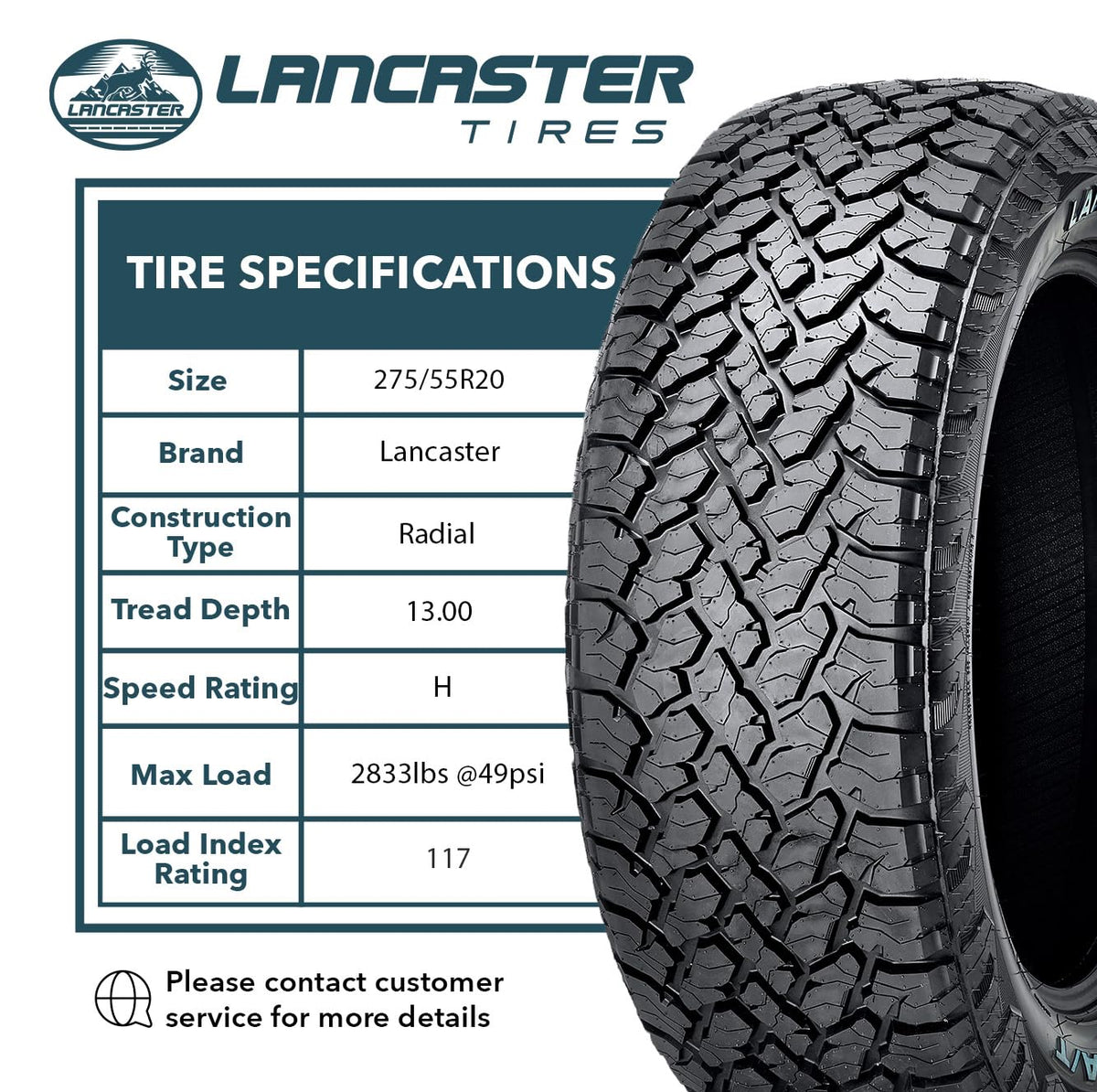 275/55R20 117H XL All Terrain Light Truck Tire Z92268