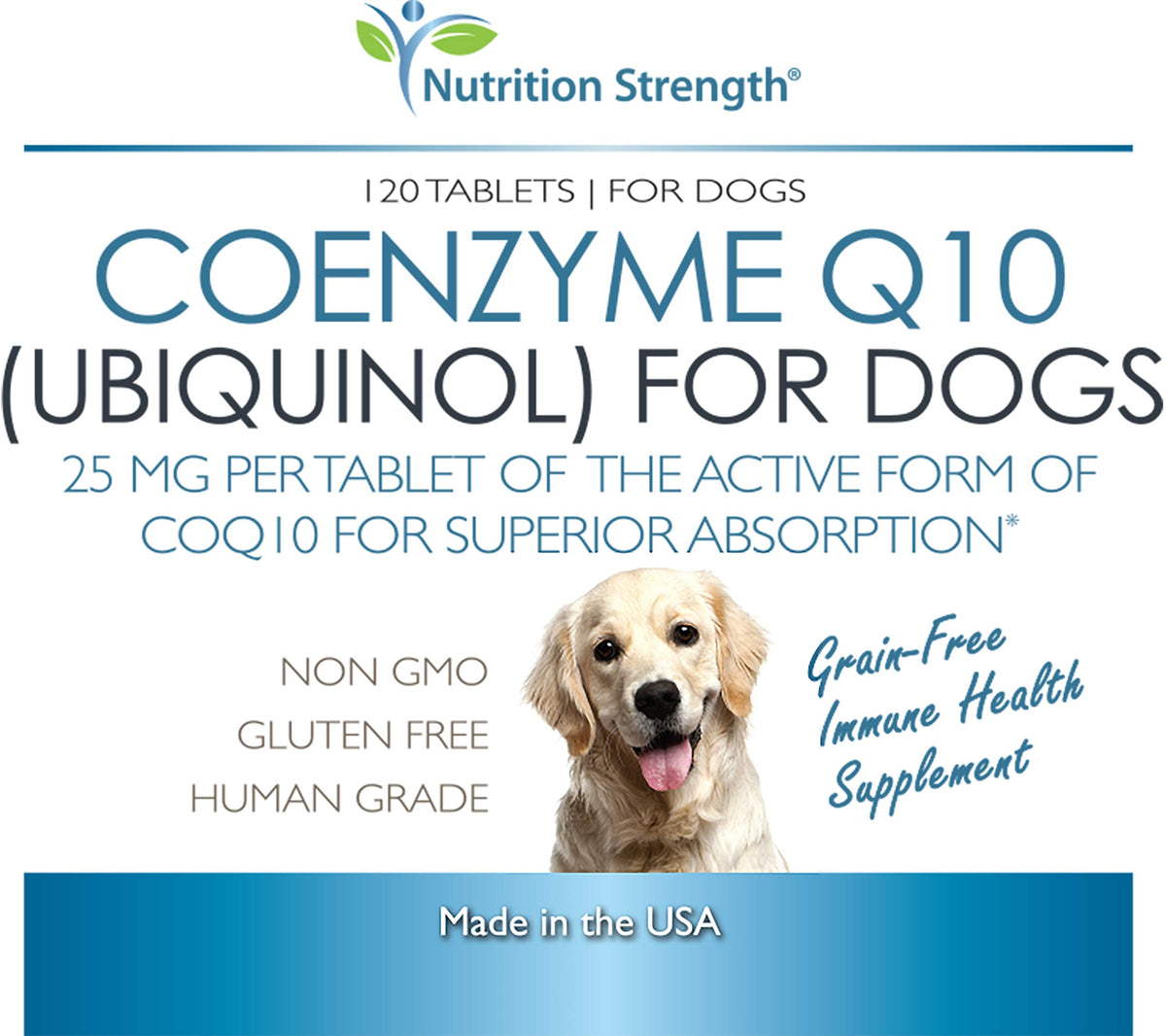 Coenzyme Q10 for Dogs Grain-Free Supplement, 120 Chewable Tablets M2227