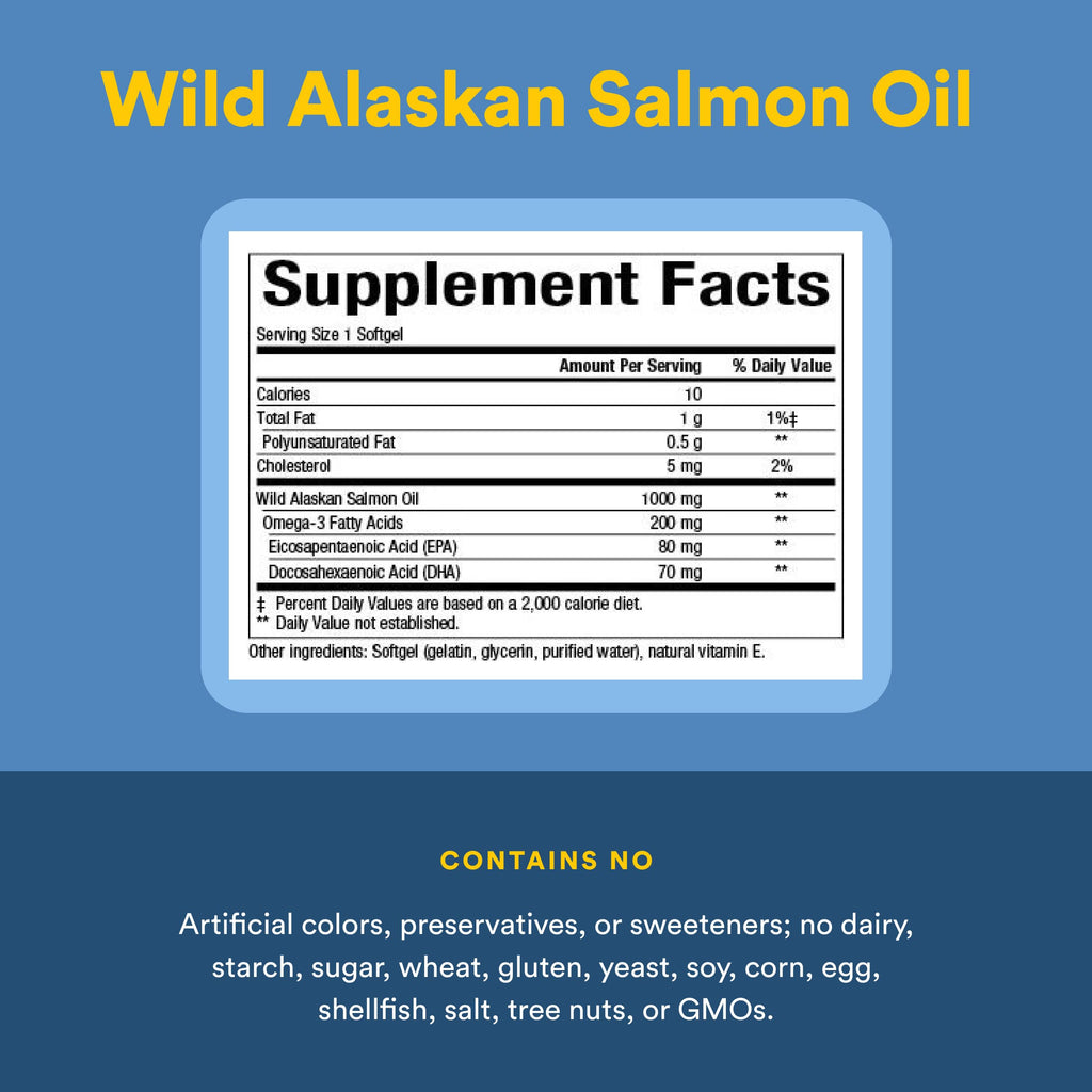 Wild Alaskan Salmon Oil 1,000 mg Omega-3 180 Softgels N432298