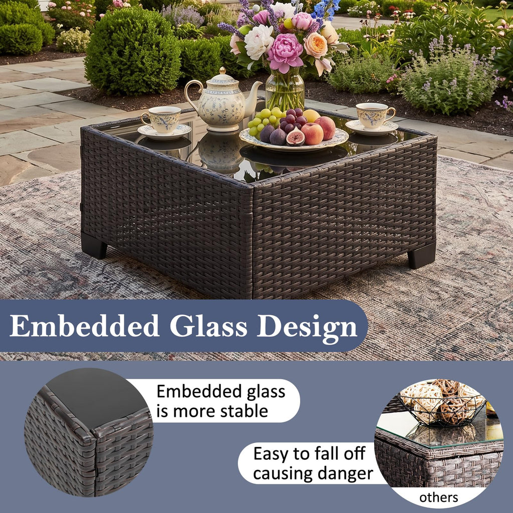 3 Piece Outdoor Wicker Patio Furniture Set P7593
