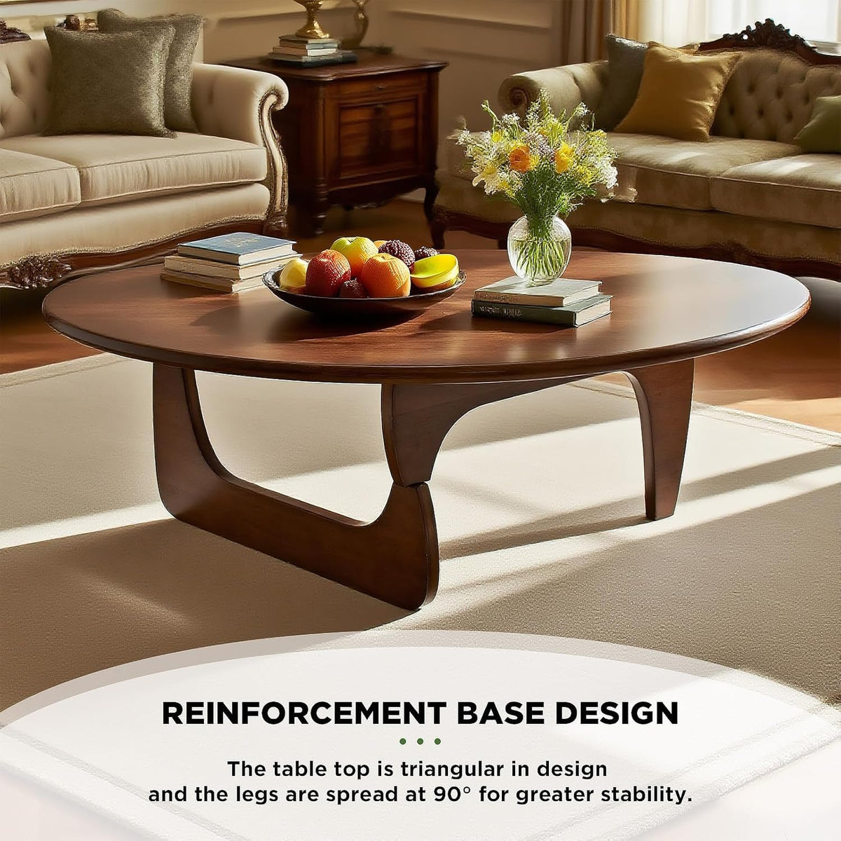 Solid Wood Oval Coffee Table 35"Lx24"Wx16"H H14782