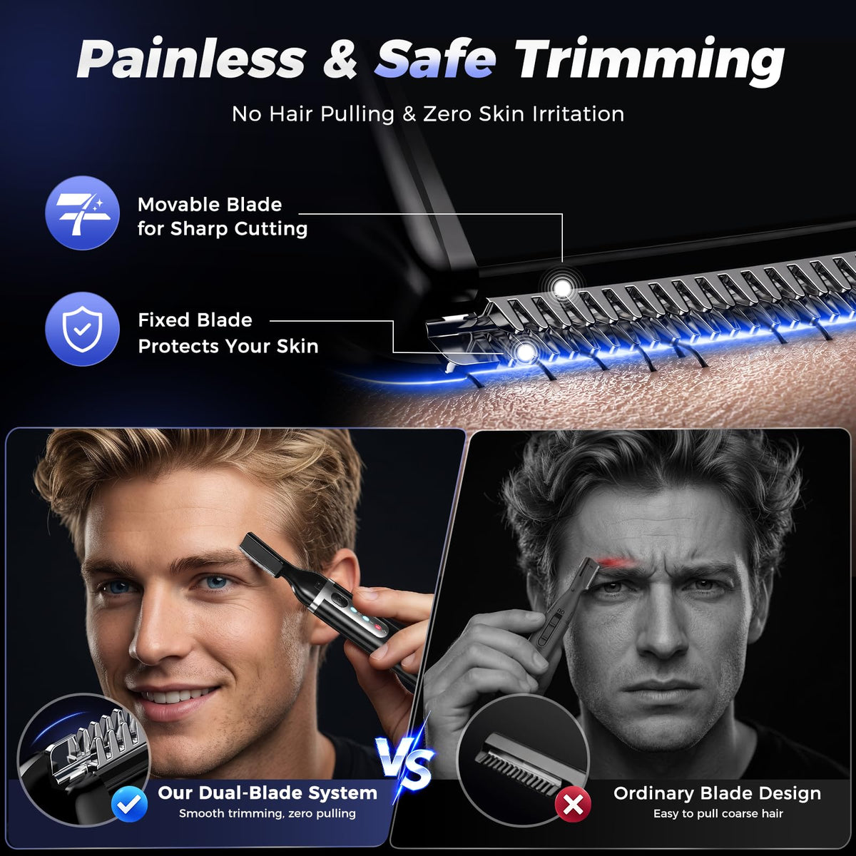 Electric Rechargeable Eyebrow Trimmer with Rinseable Blade J532
