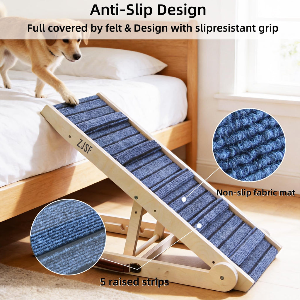 Foldable Wooden Dog Ramp 4 Adjustable Heights I295