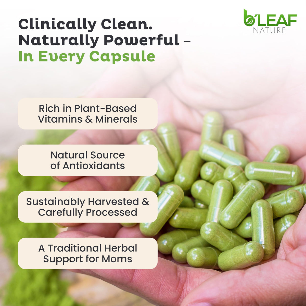 Moringa Leaf Vegan Capsules 1000mg 180 Count F637984