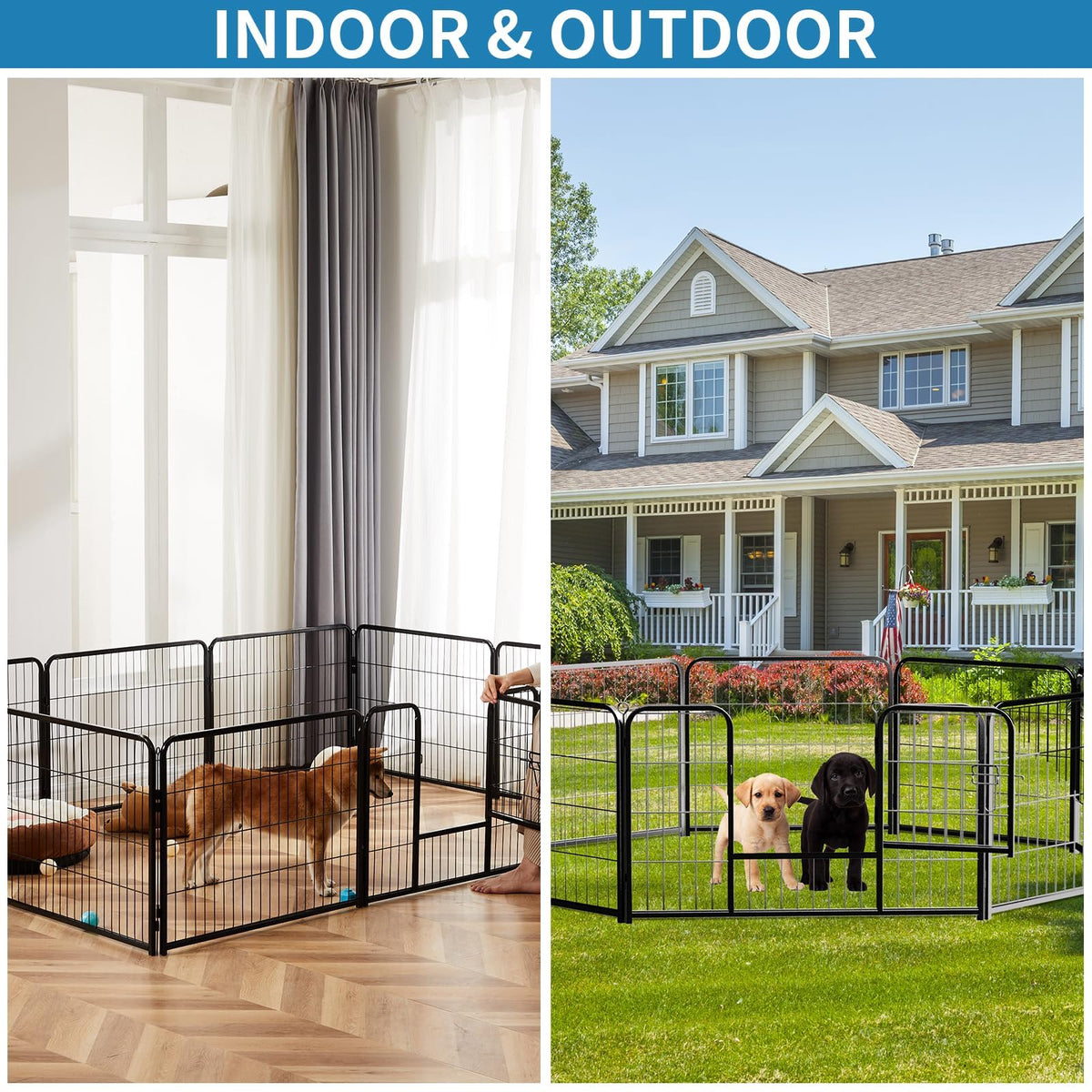 40 Inch 16 Panels Metal Dog Playpen U970397