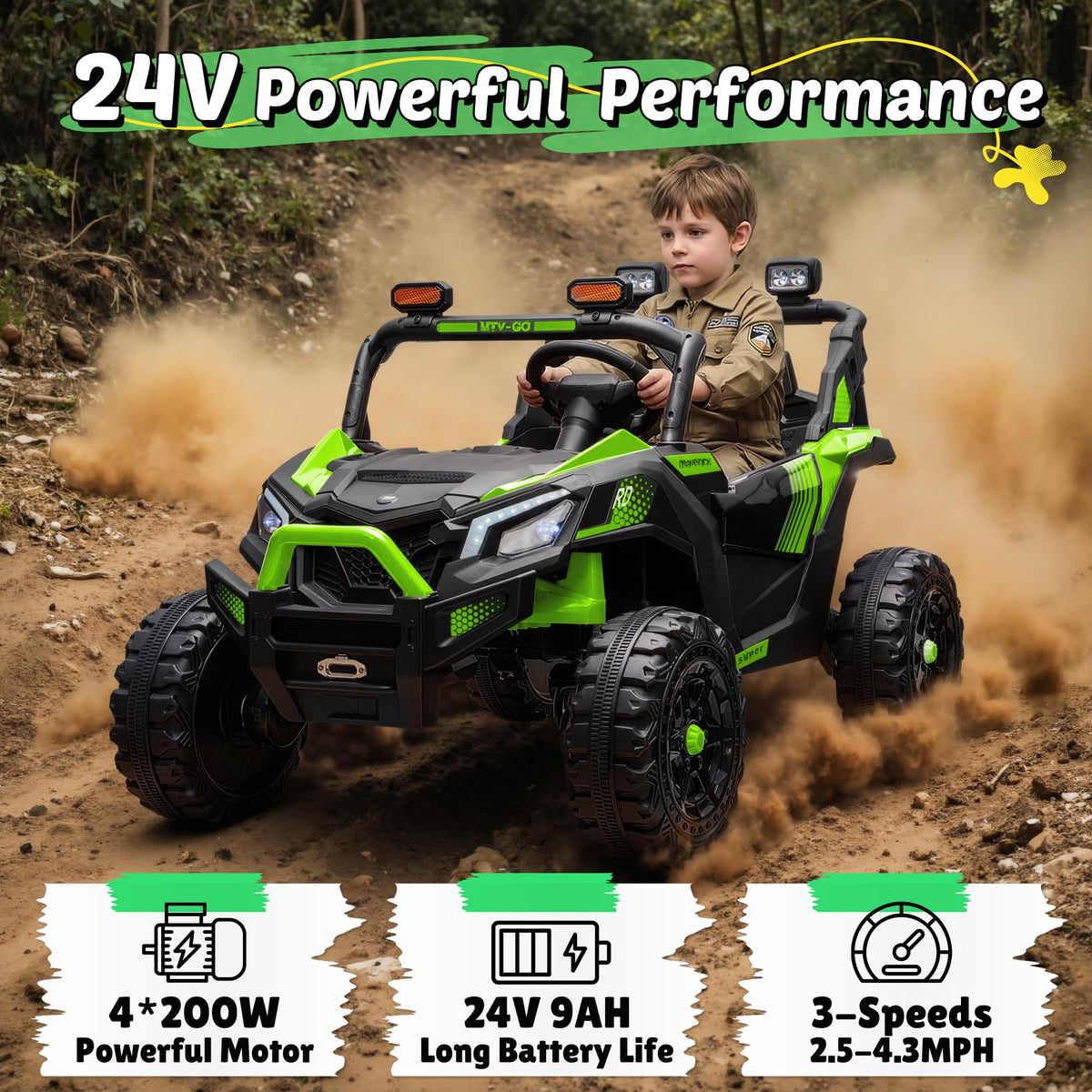 24V 2 Seater Ride on UTV with Remote Control E830