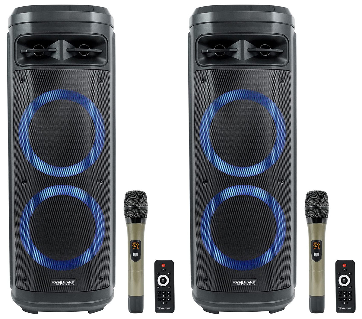 Dual 10" Wireless LED Bluetooth Speaker 2-Pack I340