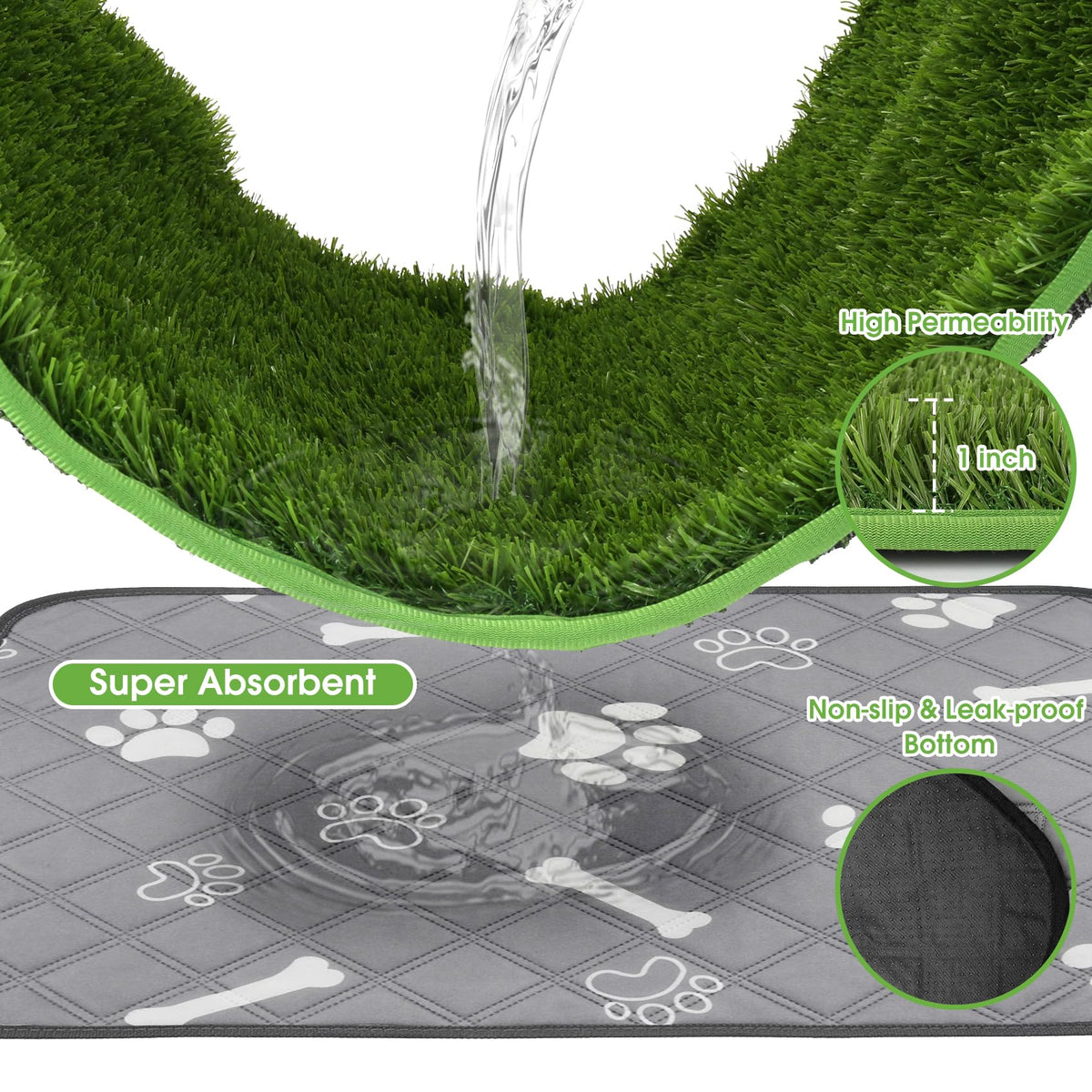 Washable Artificial Grass Dog Training Pad L15364