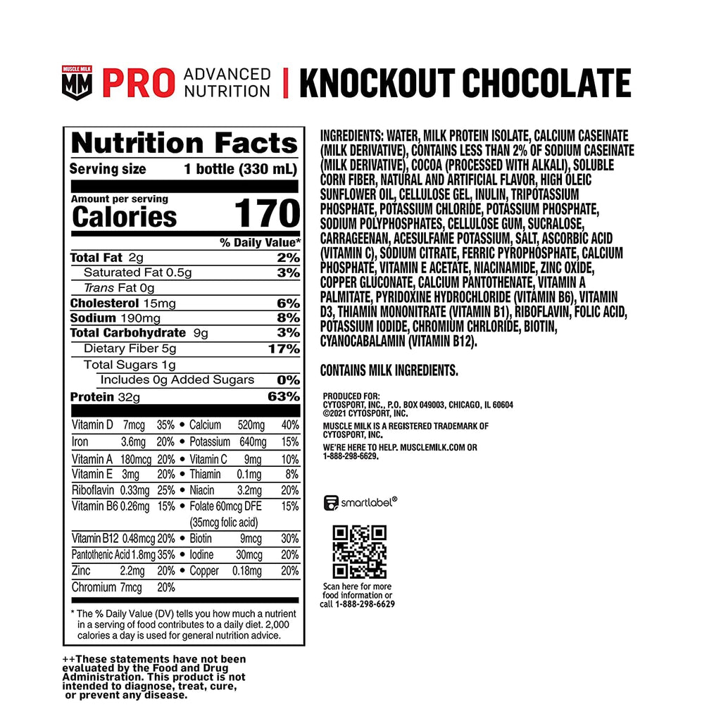 Knockout Chocolate Protein Shake 32g 11.16 Fl Oz (Pack of 12) E1759