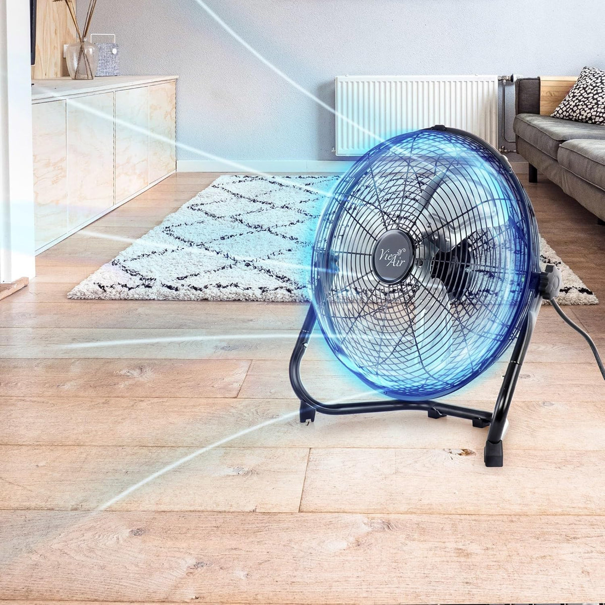 20 Inch Tilting 3-Speed Metal Floor Fan V7067