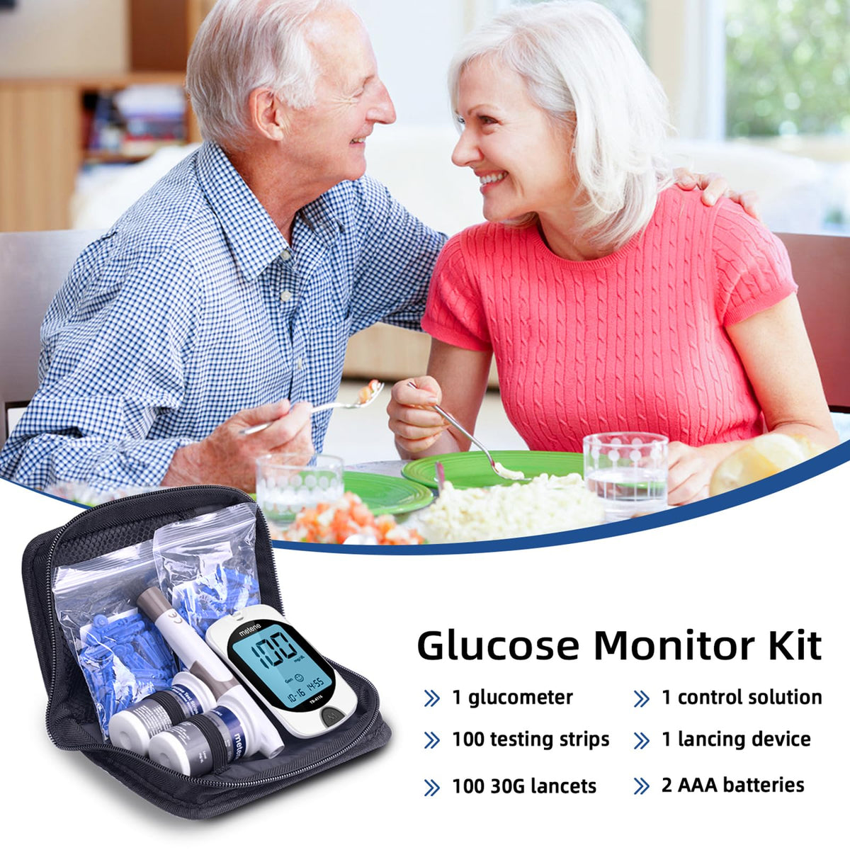 Blood Glucose Monitor Kit & Twist Top Lancets F13614