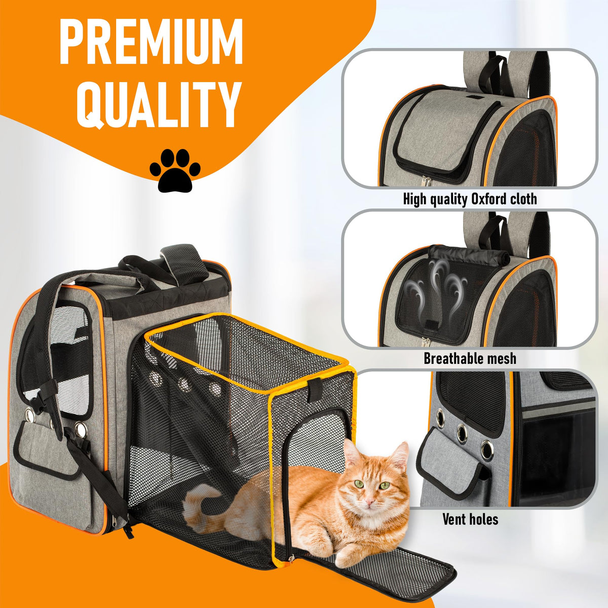 Expandable Breathable Mesh Cat Backpack Carrier K734141