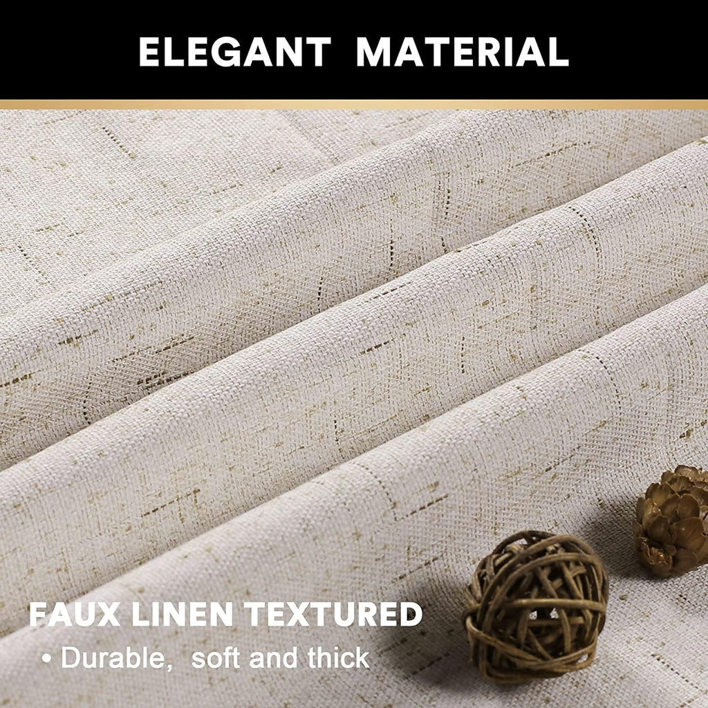 Blackout Curtains 84 Inches Long Faux Linen Thermal Insulated W100 X L84 Inch U772