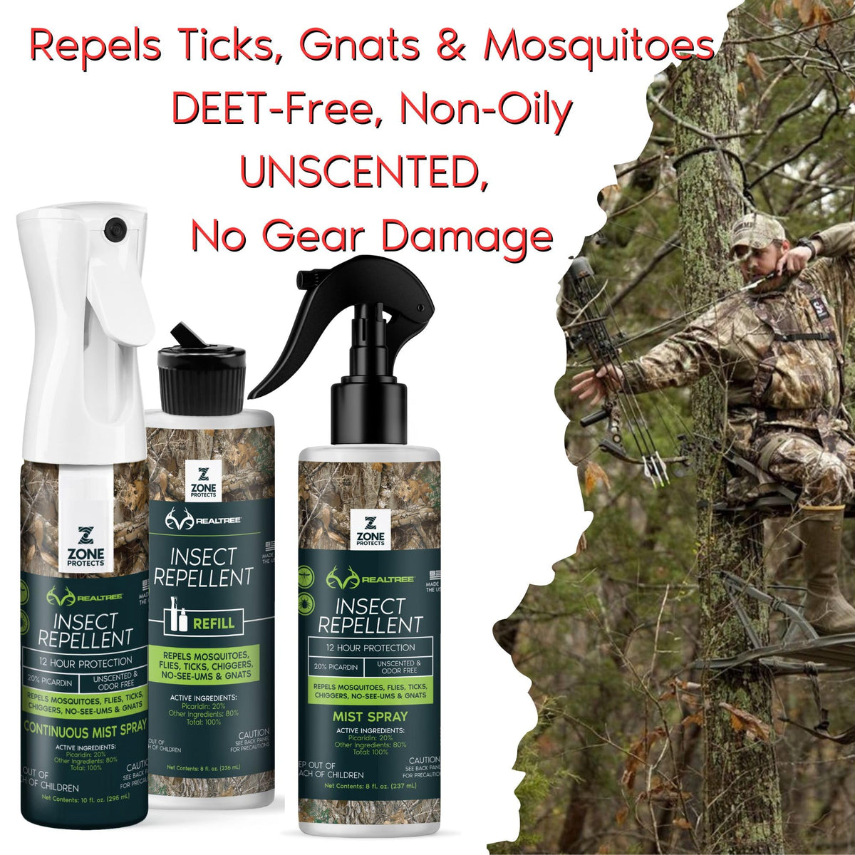 Picaridin Insect Repellent, DEET-Free, Two 4oz Bottles + 8oz Refill O184298
